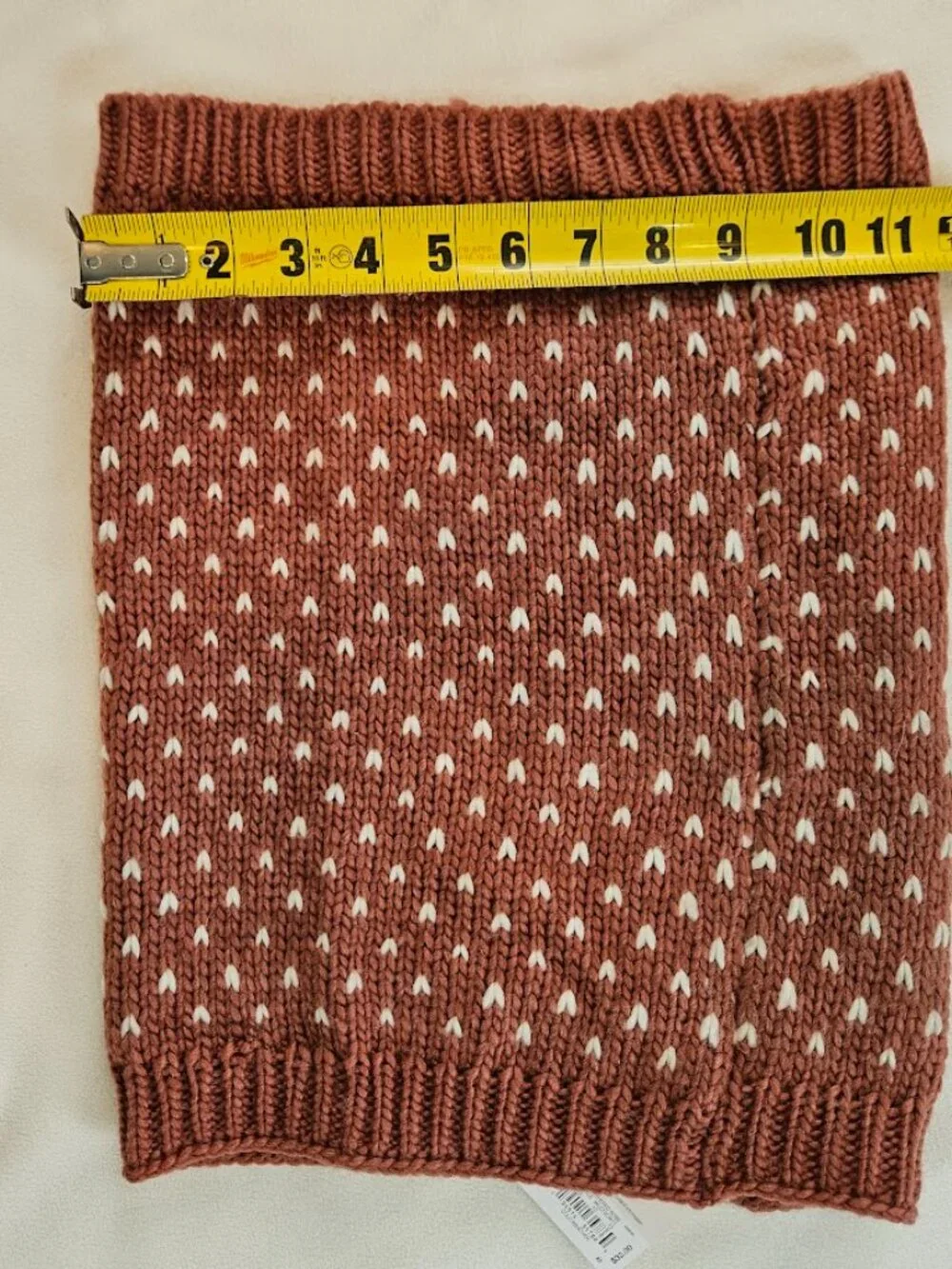 LC Lauren Conrad Pink Cowl Neck Wrap Scarf Chunky Knit Heart Neck New Tags White